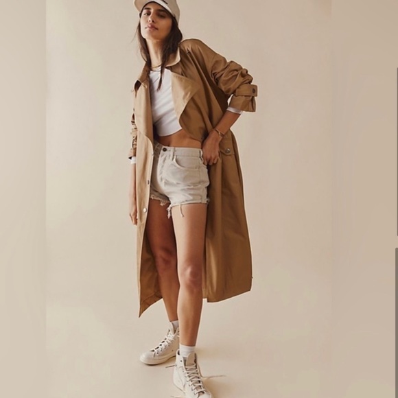 NWT Free People Soho Rain Trench Coat Z488 - Picture 5 of 6